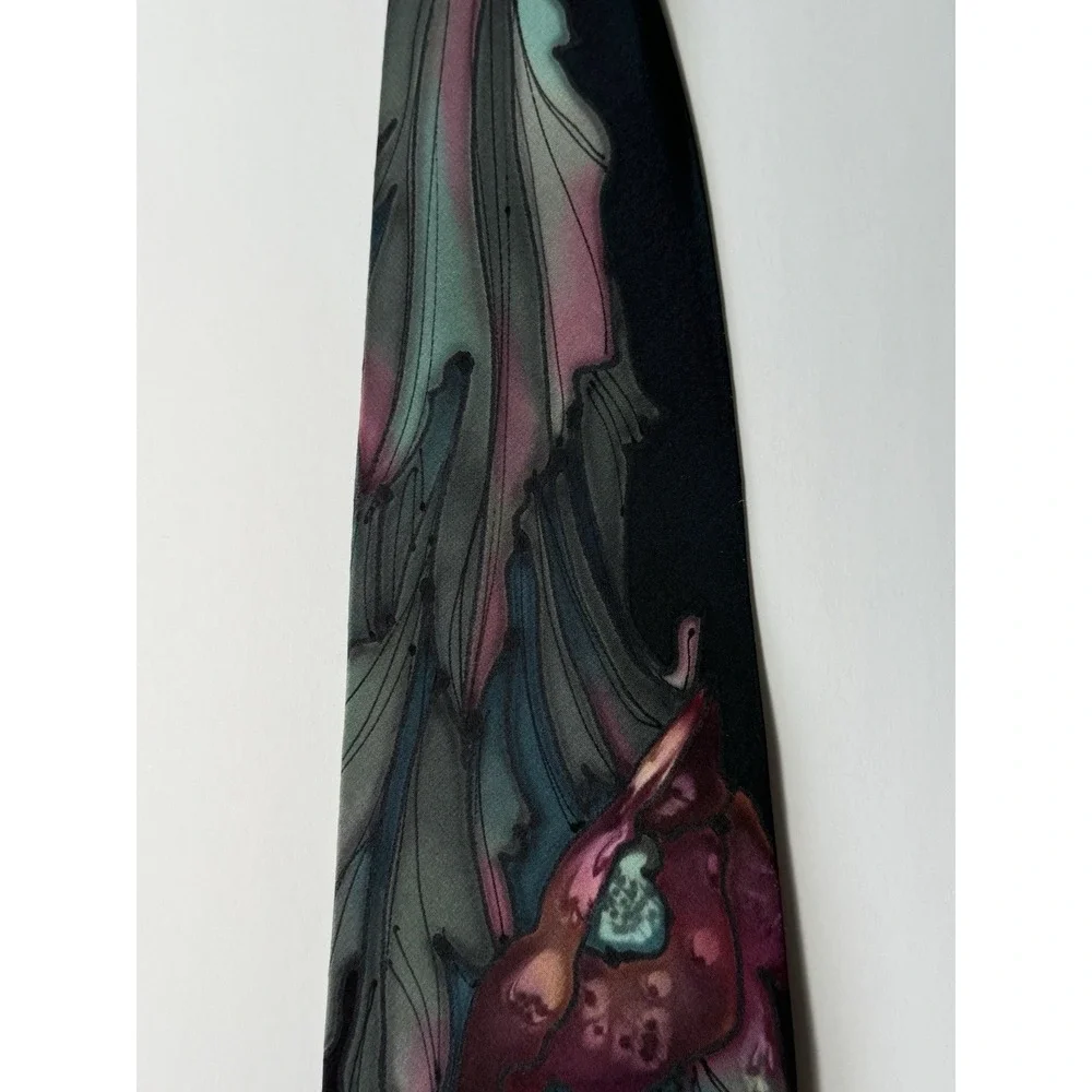 Robert‎ Daskal Hand Painted Artist Signed 100% Silk Tie NEW/Pre-Owned-Lot 3-USA
